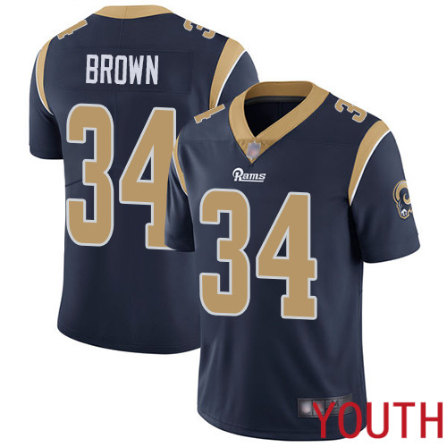Los Angeles Rams Limited Navy Blue Youth Malcolm Brown Home Jersey NFL Football 34 Vapor Untouchable